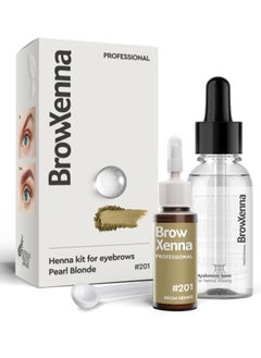 BrowXenna Brow Henna Kit with Hyaluronic Mixing Base Included | #201 Pearl Blonde  - Image 1