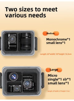 Generic Camera Moisture-proof Box Lens Shock-proof Box SLR Micro Single Digital Storage Box Portable Waterproof Protective Cover Photography Accessories-Color:(large Transparent White) + Camera Mat + Moisture Absorption Card  - Image 5
