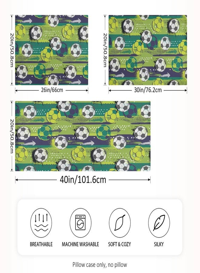 KOPIRIT Soccer Ball Pillow Covers Silk Pillowcase for Hair and Skin Soft Breathable Smooth Cooling Satin Pillowcase Standard Size Pillow Case for Hot Sleepers Bed Women Boys Girls (20x26 Inch) - Image 4