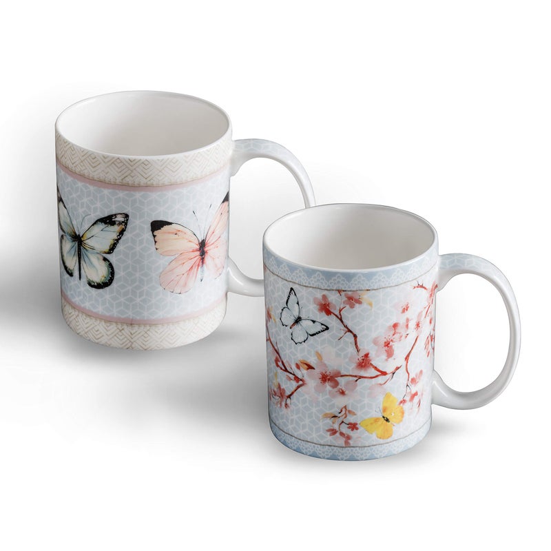 Maison d' Hermine Maison d Hermine Coffee Mug with Handles Fine Bone China Mugs Pack of Two Tea Cups for Hot Beverages Cappuccino Latte Home Restaurant Office Perfect for Gift Blossoms In Spring 12 Ounce