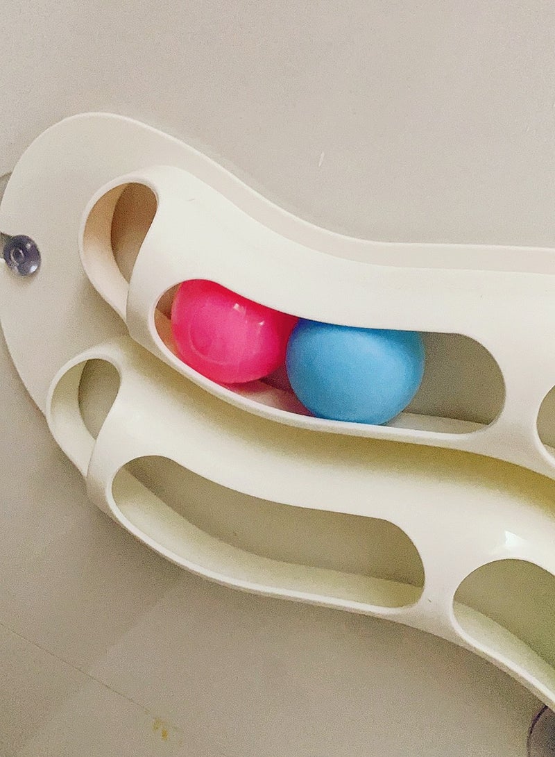 A.M Pet Cat Window Sucker Track Ball Toy, Fun Interactive Table Tennis Toys for Kittens, Curved Track Ball Catching Toy for Cats and Puppies - Image 3