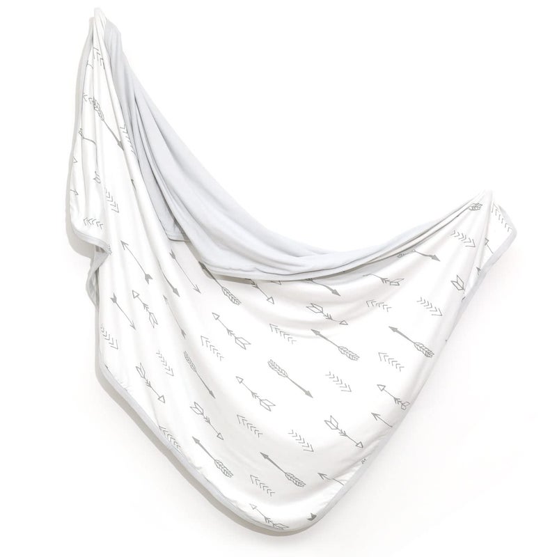 GRSSDER Baby Blankets Super Soft Jersey Knit Swaddle Blanket for Baby Girls and Boys, Double Layer Receiving Blankets 34 x 44 Inches Extra Large for Baby Swaddling, Simple Arrow - Image 1