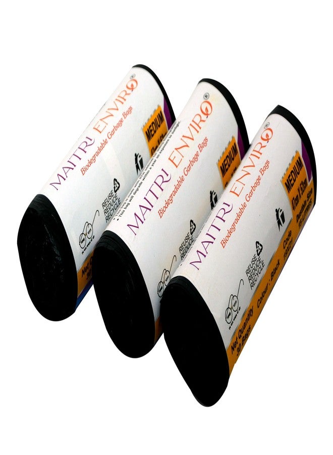 Maitri Enviro Garbage Bags/Dustbin Bag/Trash Bag - Roll Size 19 X 21 Inches (Medium) 30 Bags (Pack of-9) Black Colour - Image 5