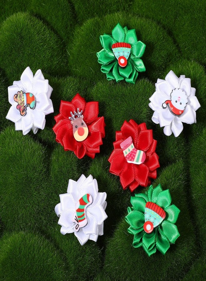 POPETPOP 30pcs Christmas Dog Hair Bows with Rubber Bands Festive Flower Accessories for Dogs and Puppies Vibrant Colors Soft Material Versatile Pet Ornaments - Image 4