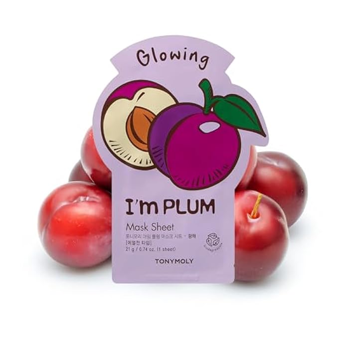 TONYMOLY I’m Plum Sheet Mask – Korean Skincare Face Mask with Plum Extract & Vitamin C, Brightening, Hydrating, and Moisturizing Facial Treatment for Glowing, Radiant Skin, 1 Count - Image 1