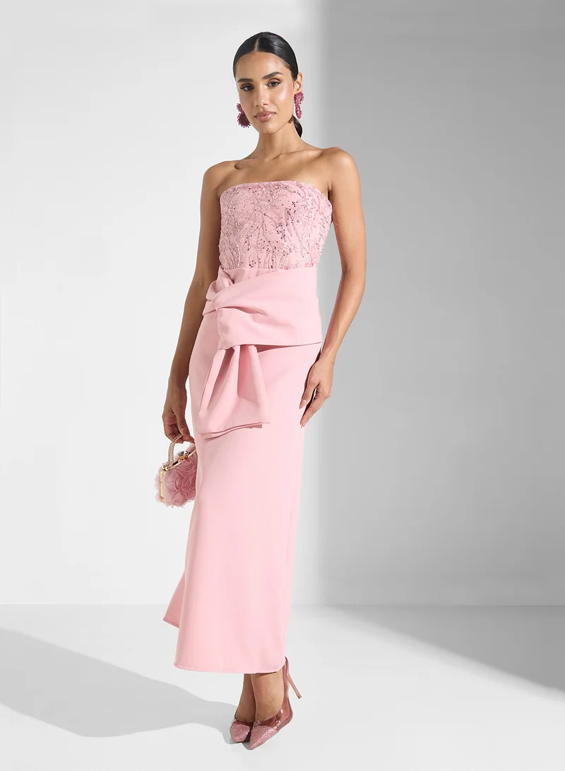 Ella Limited Edition  Embellished Strapless Dress for Women | Best Price UAE
