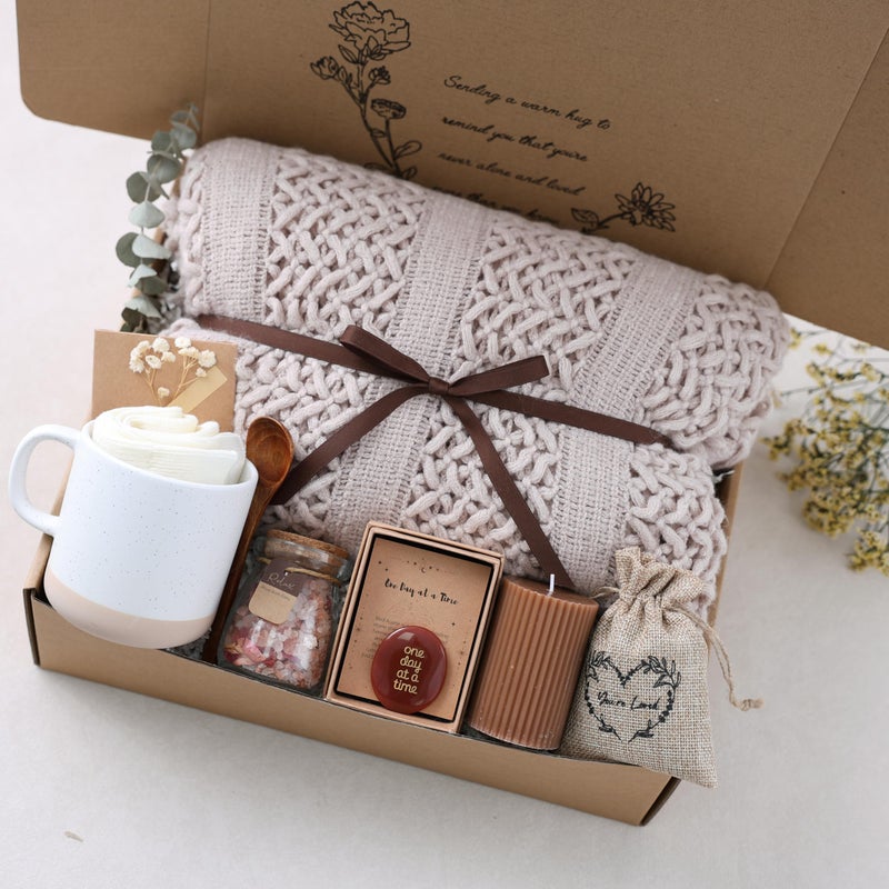 CASTATEO Get Well Soon Gift Baskets for Women - Earth Tone Self Care Package - After Surgery, Sympathy Gifts for Loss of Loved One, Thinking of You/ Mothers Day/ Grief /Bereavement /Miscarriage Gifts for Women - Image 1
