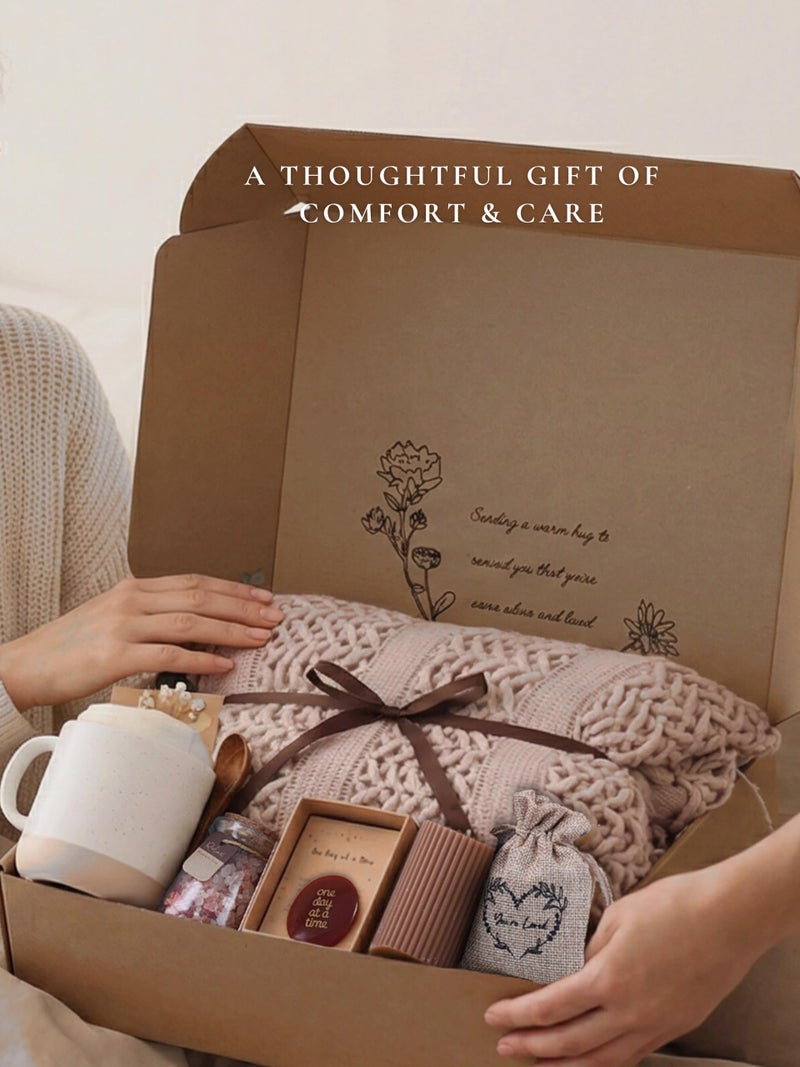 CASTATEO Get Well Soon Gift Baskets for Women - Earth Tone Self Care Package - After Surgery, Sympathy Gifts for Loss of Loved One, Thinking of You/ Mothers Day/ Grief /Bereavement /Miscarriage Gifts for Women - Image 2