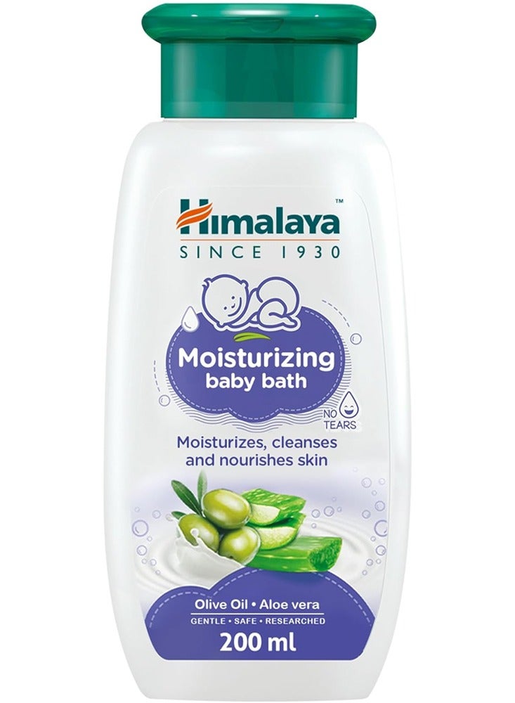 Himalaya Moisturizing Baby Bath Moisturizes, Cleanses and Nourishes Skin Olive Oil and Aloe vera 200ml