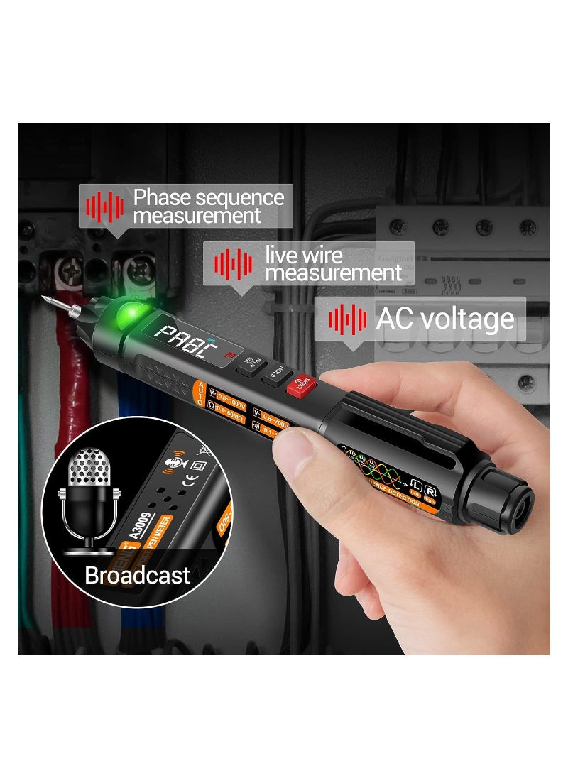 SYOSI Pen Type Digital Multimeter AC/DC Voltage Tester, 6000 Counts Intelligent Professional Current Meter Non-Contact Voltmeter Sensor Pen, Test with Resistance Continuity Capacitance Diode Live Wire  - Image 3