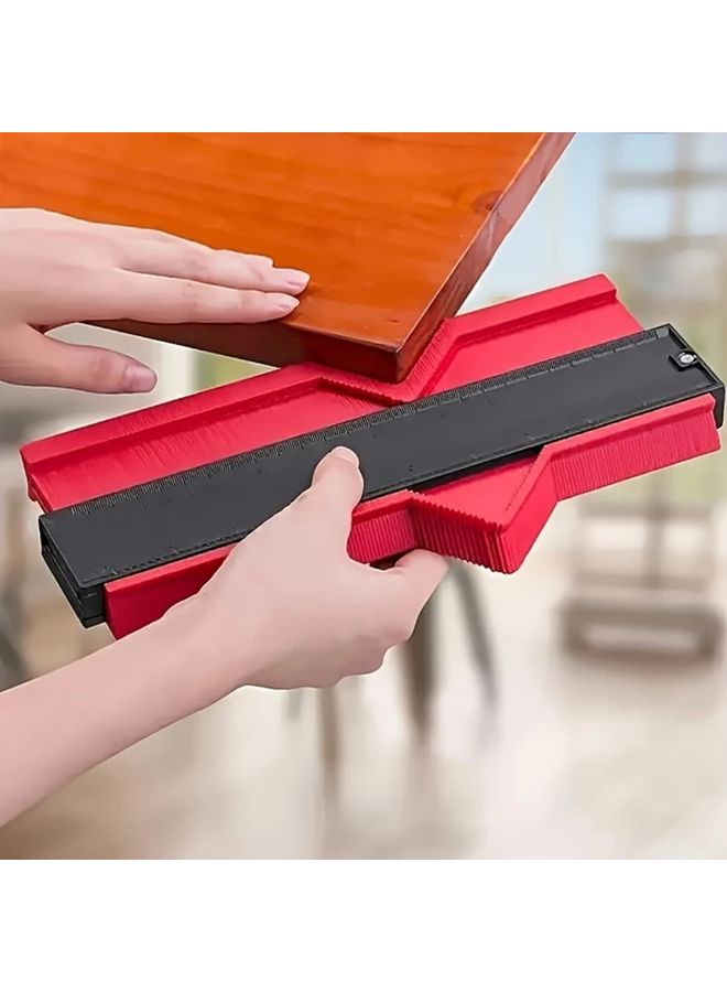 Adjustable Profile Gauge 41cm 16 14inch Black Red ABS Plastic Ruler For DIY Woodworking - Image 4