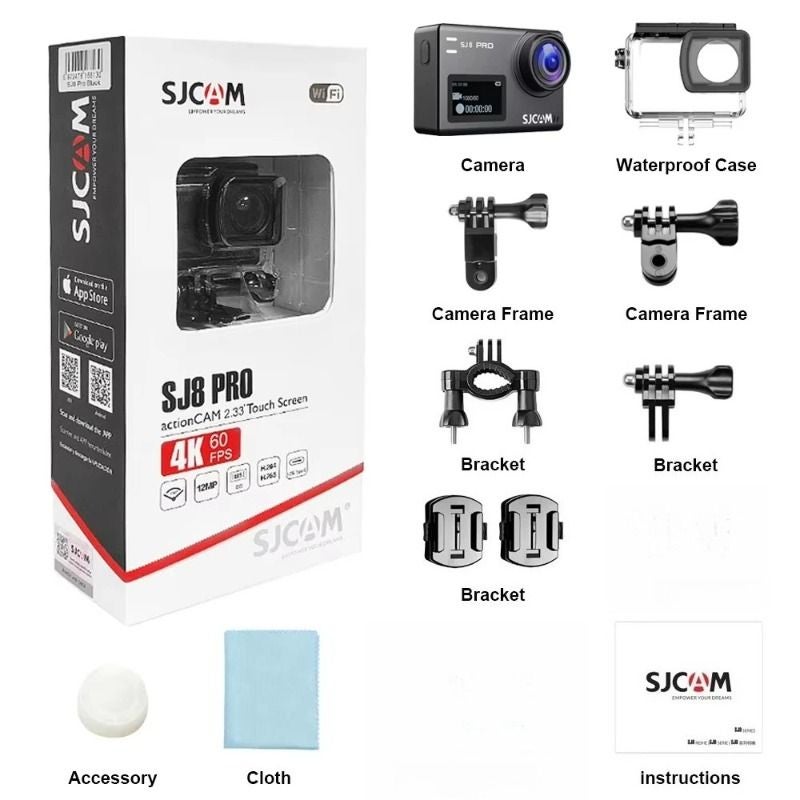 أس جي كام ملحقات كاميرا Sjcam SJ8 Pro Action Camera 4K Waterproof Multifunctional Outdoor Sports Camera Black - Image 2