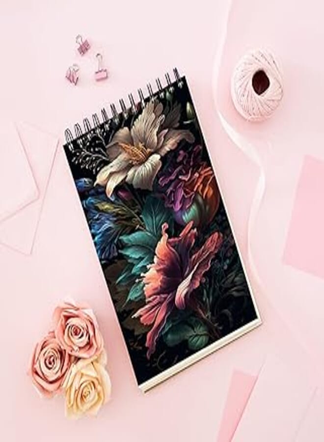 Notebook With Trendy design - Glowing Bouquet of Flowers In a Dark
