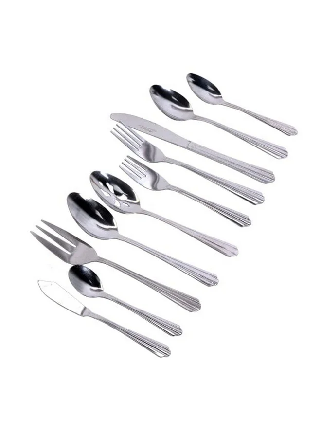 GIBSON 45-Piece Classic Canberra Stainless Steel Flatware Set Silver 27.94 x 10.16 x 31.75 cm 79679.45