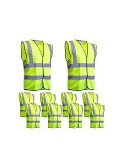 VINSTAR Reflective Safety Vest, High Visibility Breathable Day Night Warning Safety Jacket -100% Polyester Fluorescent Fabric With Piping and 360° Protection!, Velcro Closure ( 3XL) 10  - Image 1
