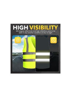 VINSTAR Reflective Safety Vest, High Visibility Breathable Day Night Warning Safety Jacket -100% Polyester Fluorescent Fabric With Piping and 360° Protection!, Velcro Closure ( 3XL) 10  - Image 5