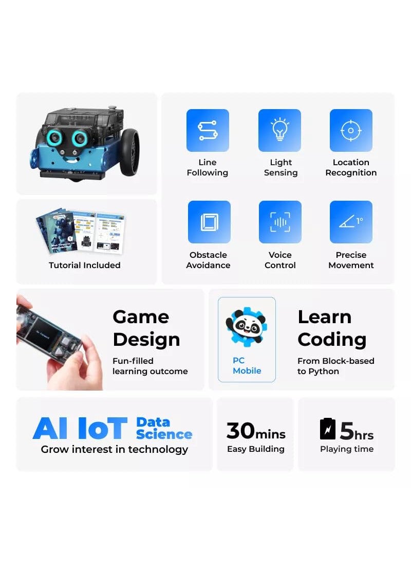 Makeblock Makeblock mBot2 Coding Robot for Kids, AI Learning Robot Support Scratch & Python Programming, Robotics Kit for Kids Ages 8-12 and up, Building STEM Robot Toys Gifts for Boys Girls  - Image 2