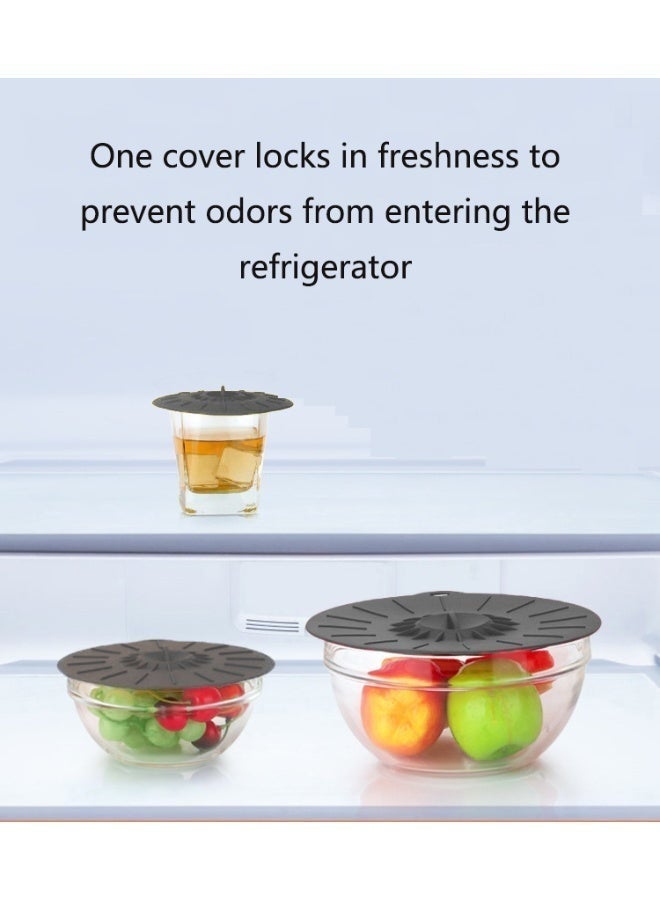 SHAOZHEN 5pcs Heat Resistant Microwave Covers - Reusable Suction Lids, 5 Sizes for Bowls, Pots, Pans, Cups - Microwave, Stovetop, Oven, Fridge & Freezer Safe, Dishwasher Safe, Splatter Prevention, Great Holiday Gift, Kitchen Safety Covers, Multisize Pack, Food Storage, Practical Kitchenware, Durable Material, Ovensafe Covers, Meal Preppers - Image 3
