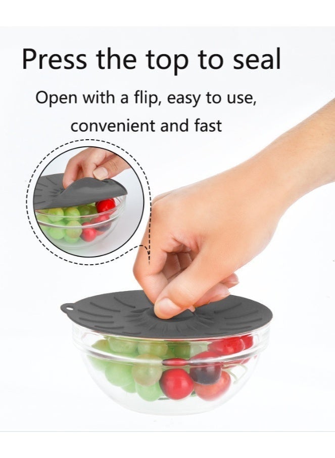 SHAOZHEN 5pcs Heat Resistant Microwave Covers - Reusable Suction Lids, 5 Sizes for Bowls, Pots, Pans, Cups - Microwave, Stovetop, Oven, Fridge & Freezer Safe, Dishwasher Safe, Splatter Prevention, Great Holiday Gift, Kitchen Safety Covers, Multisize Pack, Food Storage, Practical Kitchenware, Durable Material, Ovensafe Covers, Meal Preppers - Image 4