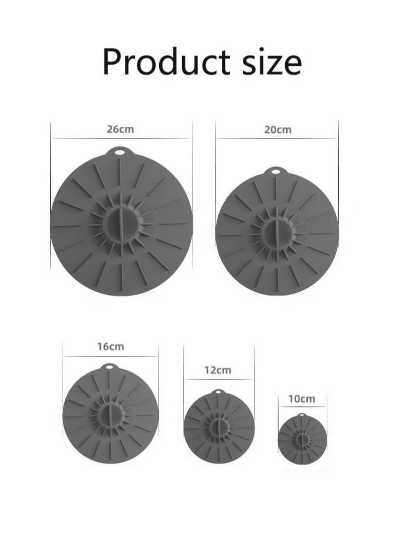 SHAOZHEN 5pcs Heat Resistant Microwave Covers - Reusable Suction Lids, 5 Sizes for Bowls, Pots, Pans, Cups - Microwave, Stovetop, Oven, Fridge & Freezer Safe, Dishwasher Safe, Splatter Prevention, Great Holiday Gift, Kitchen Safety Covers, Multisize Pack, Food Storage, Practical Kitchenware, Durable Material, Ovensafe Covers, Meal Preppers - Image 2