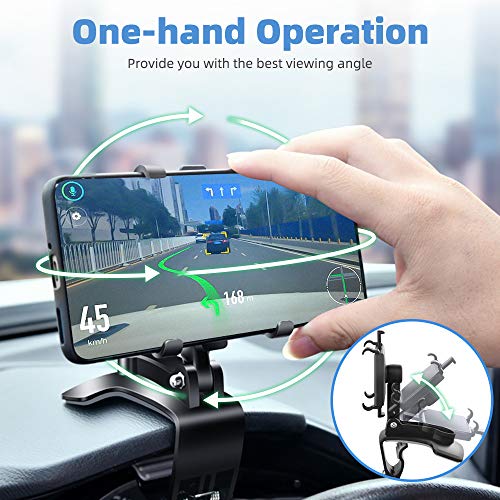 FONKEN Car Phone Mount, 360 Degree Rotation Dashboard Clip Mount, Compatible with iPhone 11/12 Pro Max XS Max XR 8 8Plus 7 Samsung Galaxy S10 S9 S8 LG and More - Image 5