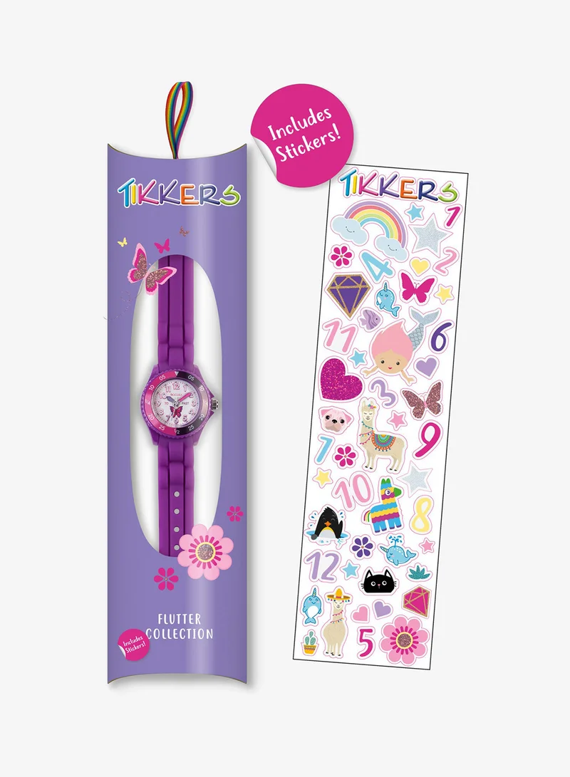Tikkers  Tikkers Girls Purple Silicone Strap Butterfly Time Teacher Watch - TK0041 for Men | Best Price UAE