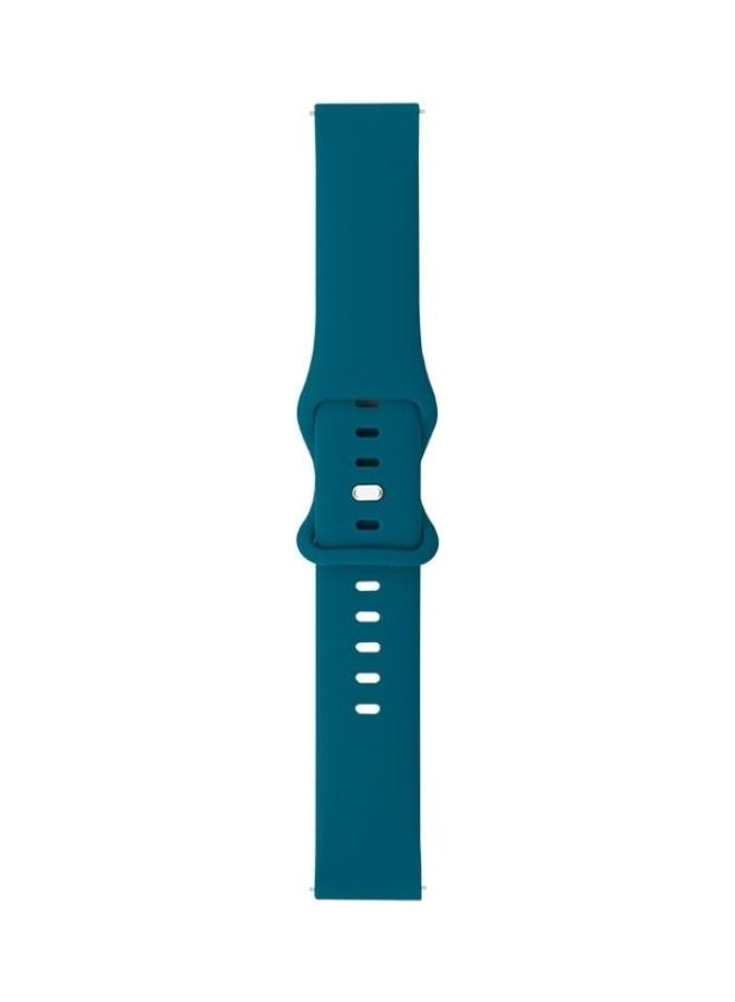 NIBEMINENT 8-Buckle Silicone Replacement Strap For Garmin Vivoactive 3 Peacock Blue