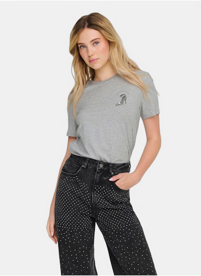 ONLY Onlkita Life Reg S/S Heel Top Box Jrs  - Image 5