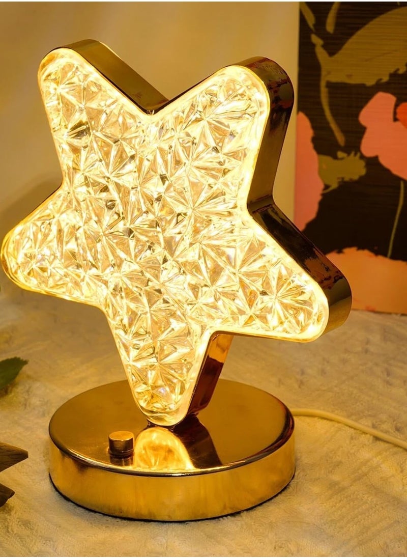 ELTRAZONE Crystal Table Lamp – Star Shape Touch Control LED Night Light with 3 Color Modes (Warm, White, Natural) – USB Rechargeable Romantic Table Lamp for Bedroom, Living Room, Gifts & Home Décor – Portable Dimmable Touch Lamp for Cozy Ambience - Image 4