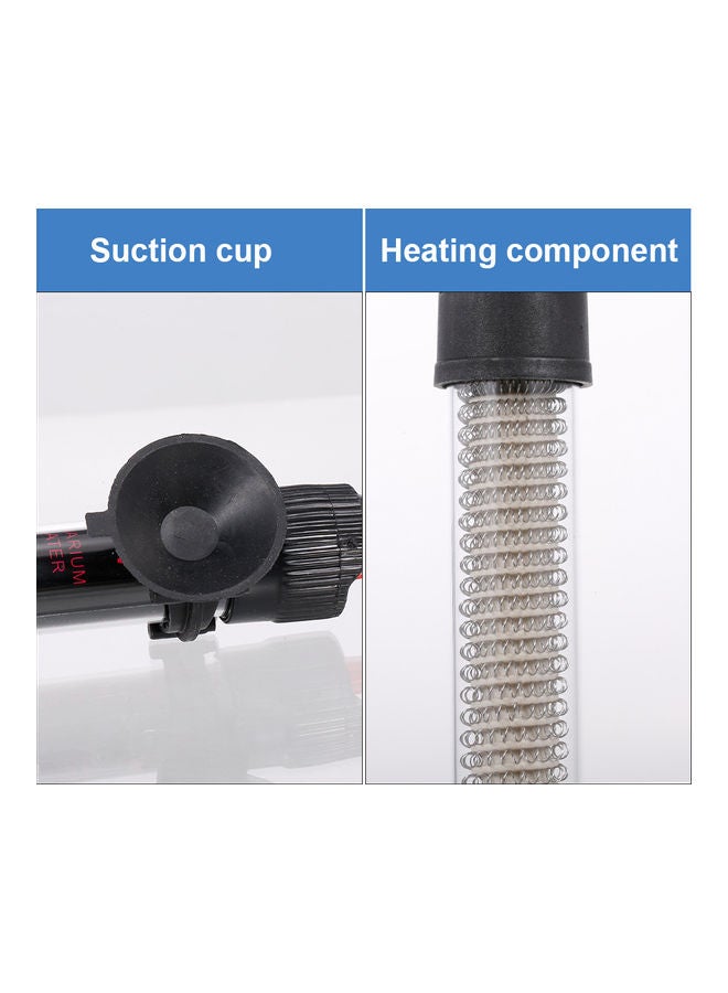 NIBEMINENT Mini Aquarium Fish Tank Water Heater Quartz Tube With Suction Cup Black 24 x 7cm - Image 5