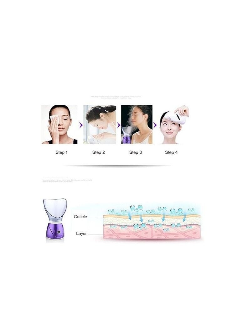 Macon Professional Face Steamer with Facial Mist and Sauna Inhaler for Skin Care, Deep Cleansing, Hydration & Spa Treatment at Home – Portable Facial Steaming Device – Purple - Image 3