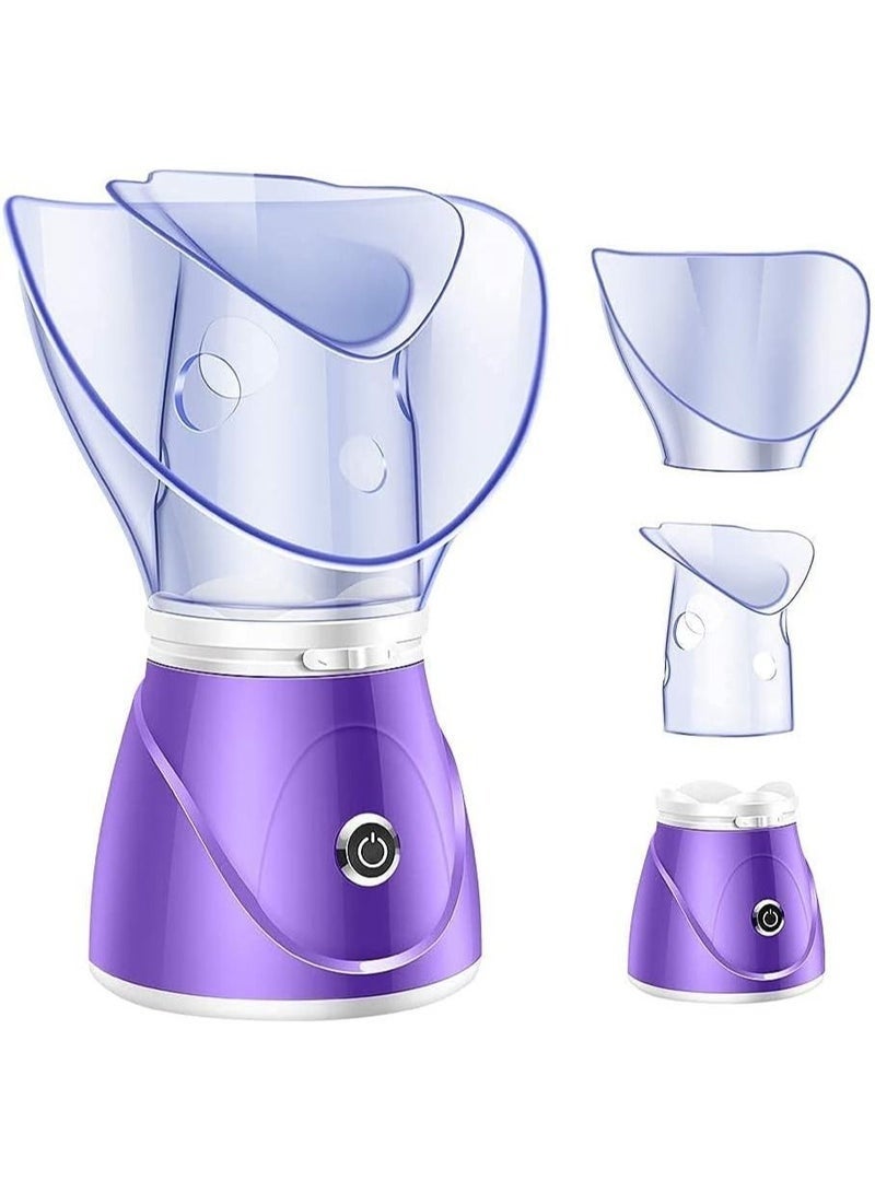 Macon Professional Face Steamer with Facial Mist and Sauna Inhaler for Skin Care, Deep Cleansing, Hydration & Spa Treatment at Home – Portable Facial Steaming Device – Purple - Image 1