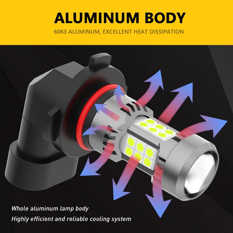 PHINLION 9006 LED Fog Light Bulbs Ice Blue, 3200 Lumens Super Bright 3030 30-SMD 9006 HB4 Fog Lights, Non-Polarity, Pack of 2 - Image 3