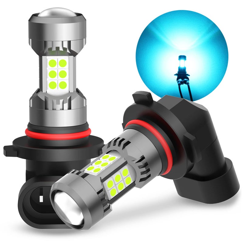 PHINLION 9006 LED Fog Light Bulbs Ice Blue, 3200 Lumens Super Bright 3030 30-SMD 9006 HB4 Fog Lights, Non-Polarity, Pack of 2 - Image 1
