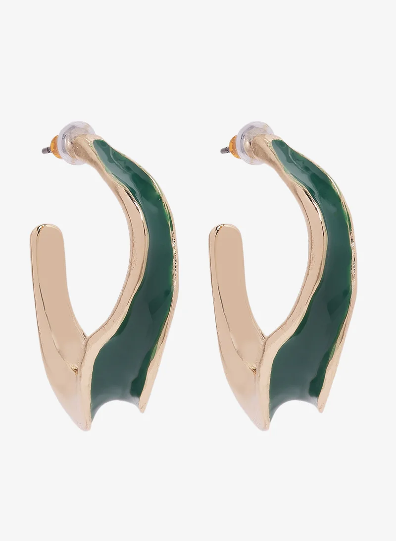 جينجر Resin Detail Hoop Earrings