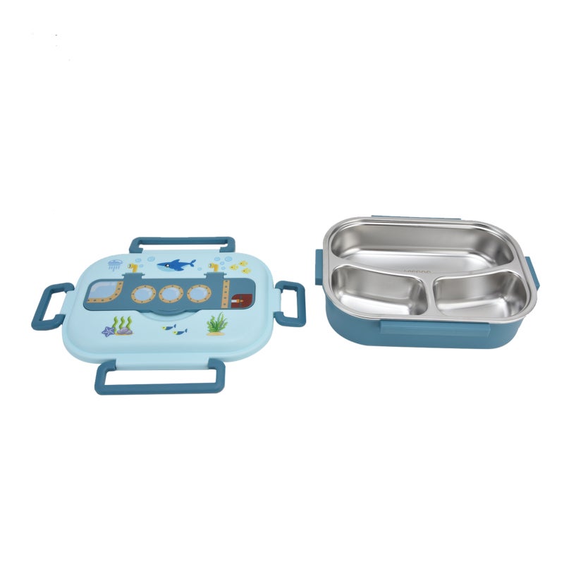 Stainless Steel Lunch Box - Blue Leakproof Insulated Container With Independent Compartments, Dishwasher Safe Portable Food Container for Kids and Adults - Image 5