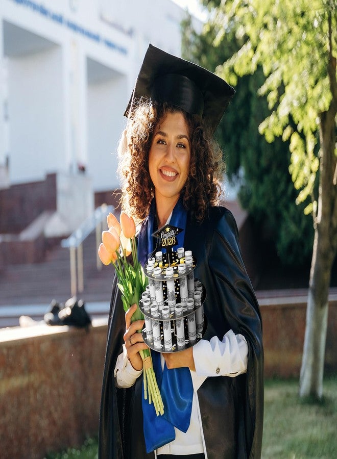 JWSCYSY حامل نقود أسود وذهبي للتخرج من JWSCYSY 2026، حامل نقود مزخرف للتخرج مع 24 فتحة، مناسب لتزيين الكيك والطاولة، هدايا مالية. - Image 4