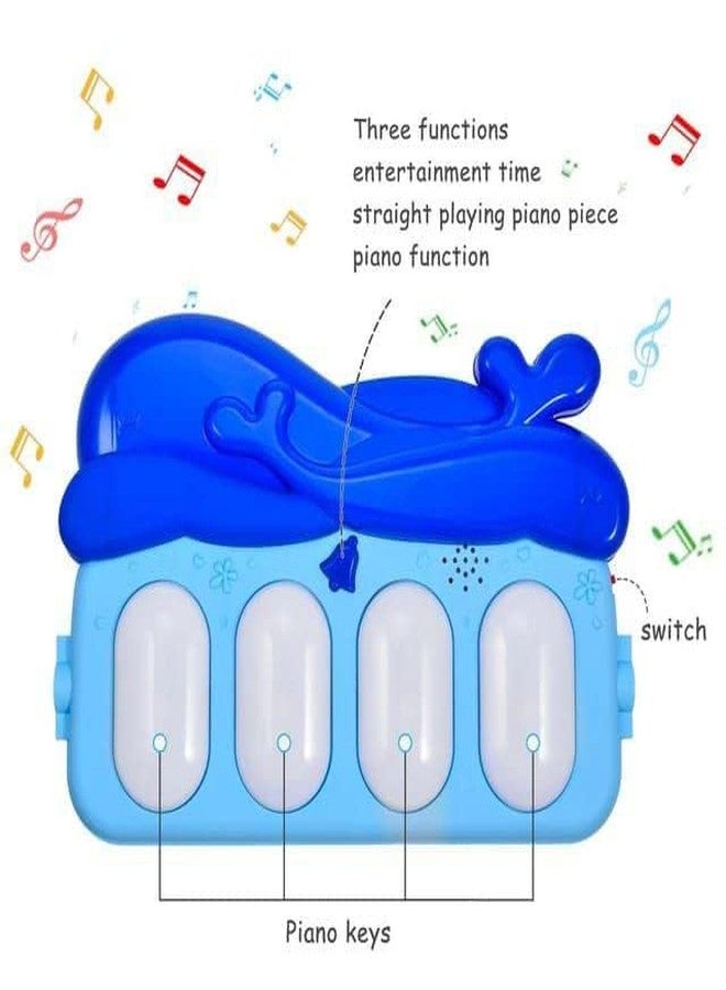 PULSBERY بساط لعب بيانو للأطفال من بولسبري، بساط لعب للأطفال، بساط لعب للأطفال، سجادة لعب للأطفال، بساط لعب للأطفال الزاحفين مع ألعاب خشخيشة معلقة (أزرق - متعدد الألوان) - Image 5