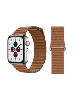 PROMASS Stylish Leather Band For Apple Watch Series 5/4/3/2/1 Brown  - Image 1