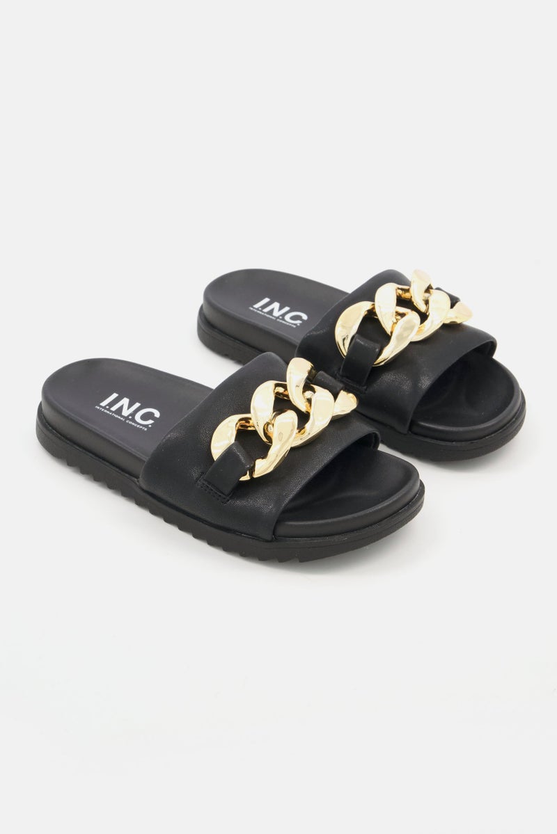 INC Kids Girl Slide Sandals, Black - Image 1