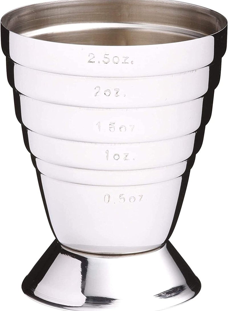 KASTWAVE All-in-1 Cocktail Jigger with 6 Spirit Measure Markings, Stainless Steel, Stainless Steel Bar Measuring Jigger with 6 Etching Measurements(OZML) Party Tool Shot Jigger - Image 1