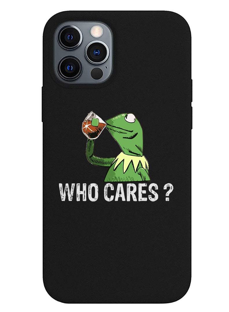 Theodor Protective Slim Fit Case Liquid Silicone Cover with Full Body Protection Anti-Scratch Shockproof Case For iPhone 12 Pro Black  - FORZA027 Cat wearing hat halloween - Image 1