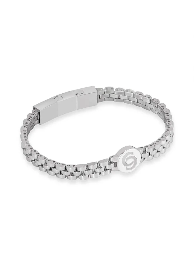 CERRUTI 1881 Nello Round Chain Bracelet with Cutout C Logo Design