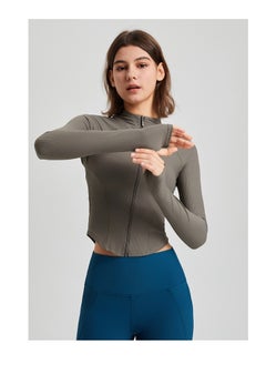 KUYING Shaping Yoga Suit Women's Casual Coat Long Sleeve Zipper Running Skincare Sports Fitness Top  - Image 3