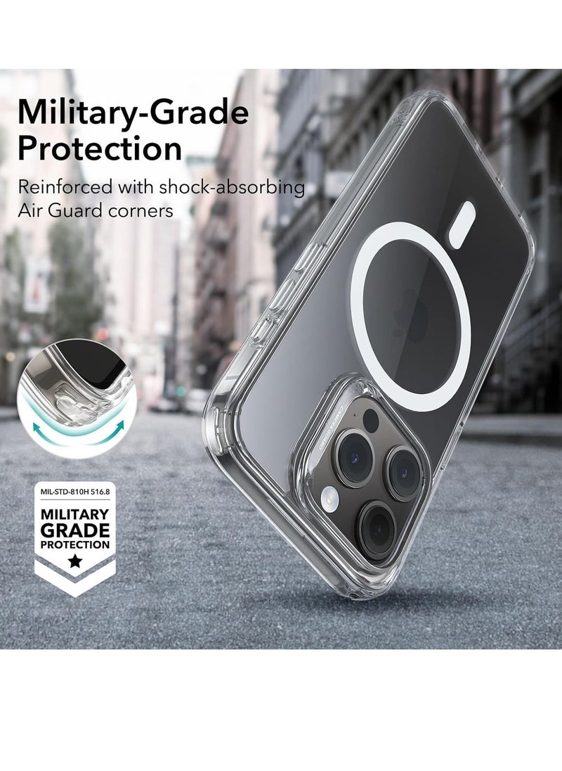 vesus iPhone 15 Pro Max Case Set, Compatible with MagSafe, 1 Tempered-Glass Screen Protector, 1 Set of Camera Lens Protectors, Yellowing and Scratch Resistant, Classic Series, Clear - Image 4