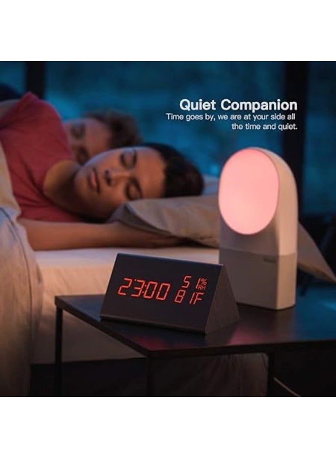 ساعة منبه رقمية خشبية على شكل مثلث لغرفة النوم والمكتب والمدرسة - Image 5