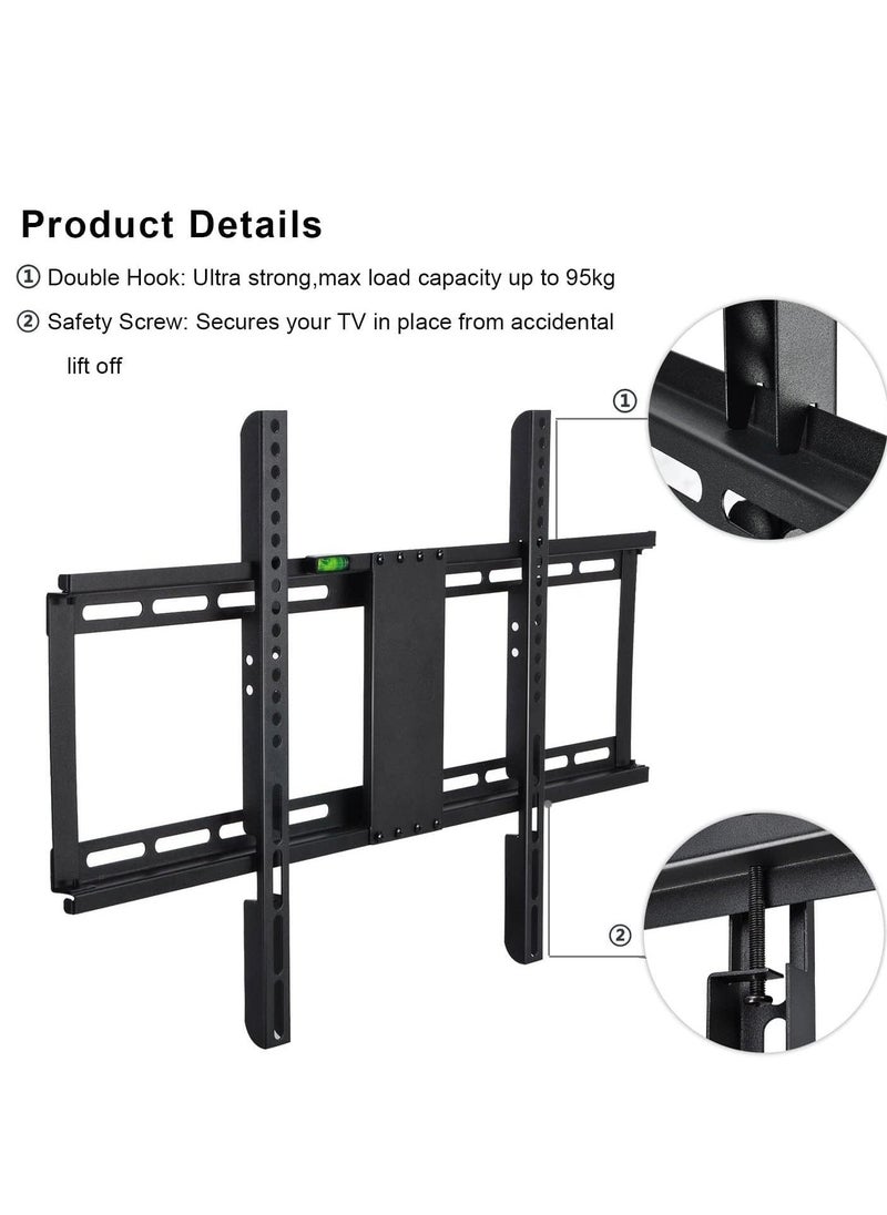 BGM TV Fixed TV Wall Mount TV Bracket for 26-75 Inch Compatible with LG Samsung Sony Blaupunkt Philips LED LCD Plasma 4K 1080p 3D Smart TV,Max VESA 600x400mm - Image 5