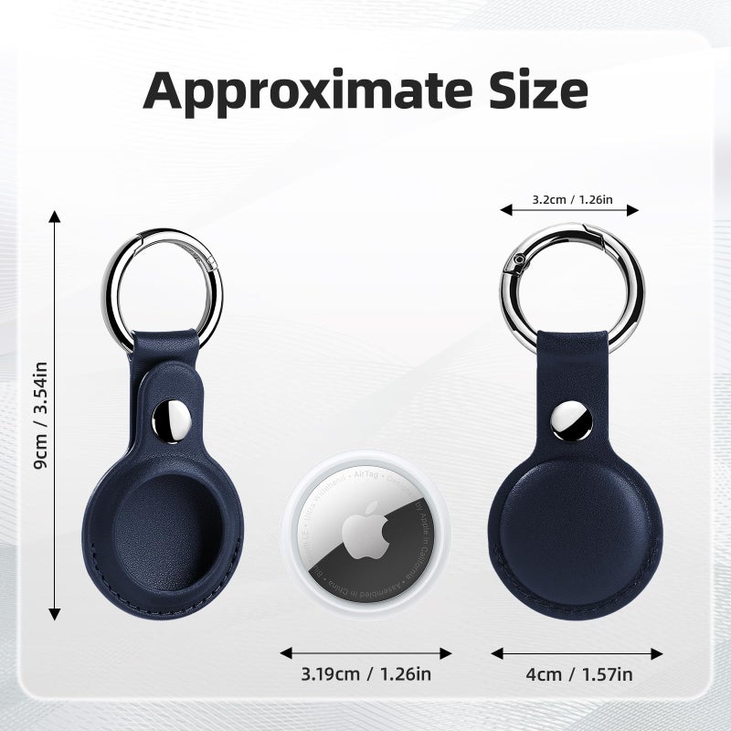LETREEN Leather Airtag Holder, LETREEN AirTag Case with Keychain, 4 Pack Anti-Scratch Air Tag Holder AirTags Key Ring Cases Tags Chain Apple AirTag GPS Item Finder Tracker - Image 4