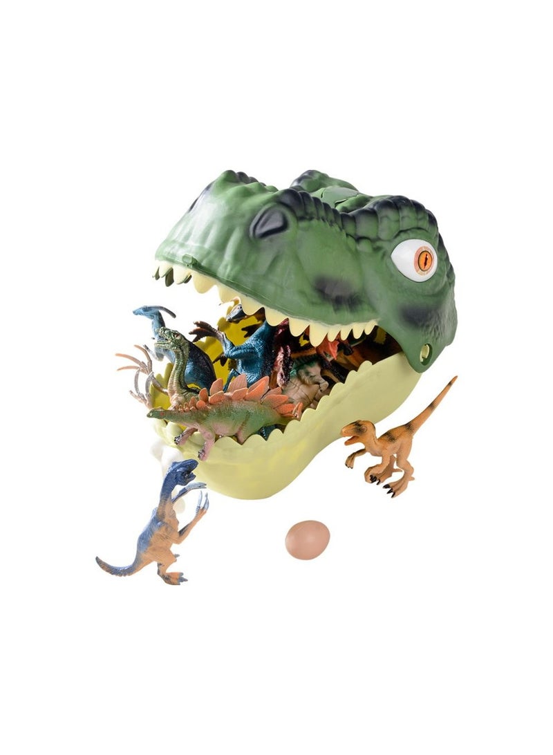 Halamodo 45 قطعة ديناصور مجموعة مع صندوق التخزين واكسسوارات الغابة وبيض الدينو ، أرقام الحيوانات الواقعية ، هدية لعبة تعليمية للفتيان والبنات عيد ميلاد الأطفال ، 29 * 18 * 18 سم - Image 2