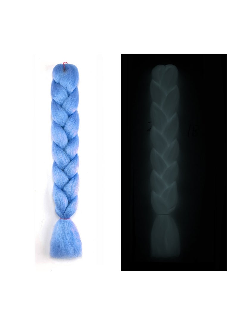 Estelle 3 Pieces Night light Synthetic Hair Extension for Braiding (Blue Night Light) - Image 2
